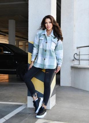 Женская теплая зимняя рубашка кашемир