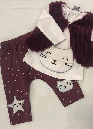 Костюмчик трійка для немовляти(дівчинки) 62 см 3-6 м