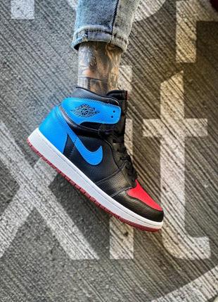 Мужские высокие кожаные кроссовки nike air jordan 1 retro high og unc chicago#найк
