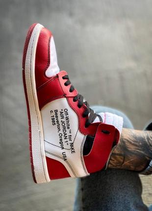 Мужские высокие кожаные кроссовки off-white x nike air jordan 1 retro «chicago#найк2 фото