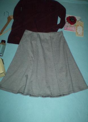 Жіноча спідниця bonmarche uk12 46р 6-клинка, сіра трикотажна