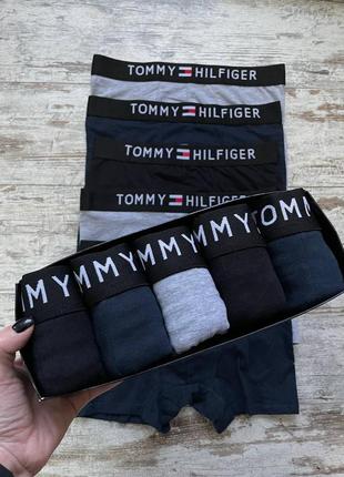 Чоловічі труси tommy hilfiger набір 5 штук у коробці на подарунок3 фото