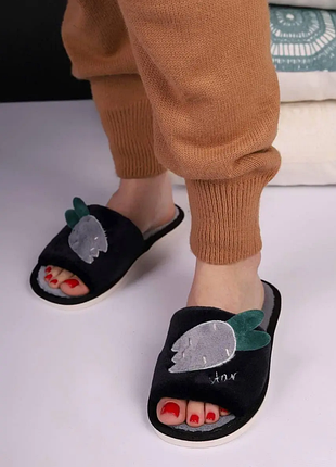 Тапочки комнатные женские черные код тп138