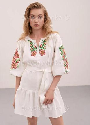 Сукня жиноча з вишивкою плаття "квітковий сад"1 фото