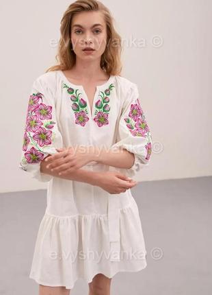 Сукня жіноча з вишивкою плаття "квітковий сад"6 фото