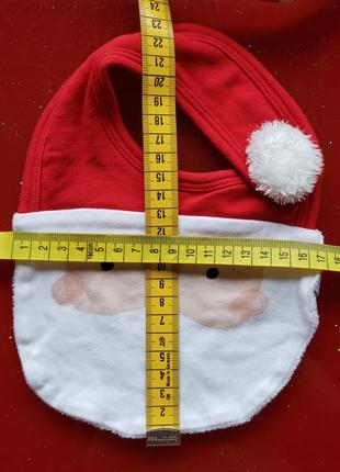 F&f детский новогодний махровый нагрудник слюнявчик для новорожденных дед мороз санта клаус