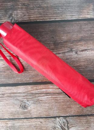 Легкий механический зонтик с карбоновым каркасом в красном цвете от фирмы "sl"