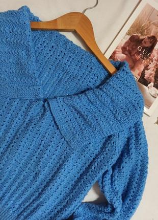 Винтажный свитер крупной вязки с объемным/большим воротником2 фото