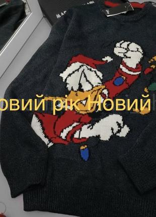 Новогодний свитер disney  мягкий вязаний акрил