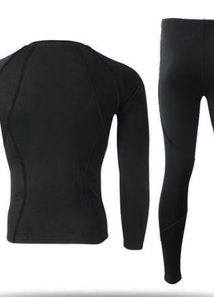 Термобелье мужское xintown nyxt16xjct black l облегающее осень-зима белье для фитнеса2 фото