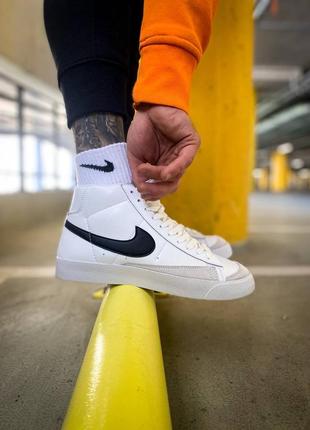 Женские высокие кожаные кроссовки nike blazer mid 77 "vintage" #найк