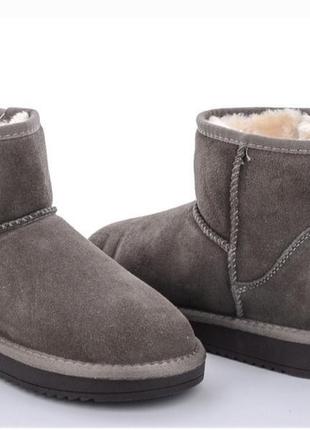 Женские угги (ugg).серый цвет, замша