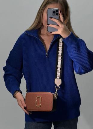 Женская  коричневая сумка через плечо marc jacobs 🆕маленька сумка кросс боди2 фото