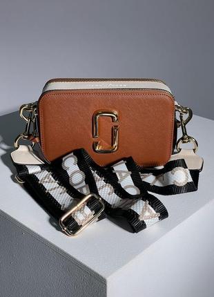 Женская  коричневая сумка через плечо marc jacobs 🆕маленька сумка кросс боди4 фото