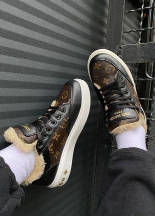 Жіночі кросівки lv low-top fur black