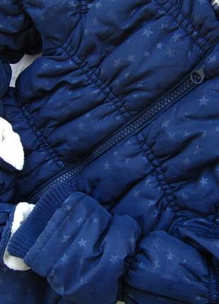 Теплая демисезонная тепла демісезонна стеганая куртка парка с варежками young dimension4 фото