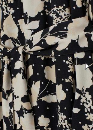 Длинное платье в цветочный принт и обьемными рукавами с карманами h&m (размер 36)8 фото