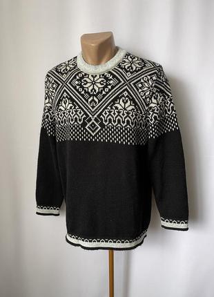 Steffner sport свитер с узором шерстяной шерсть черный с белым