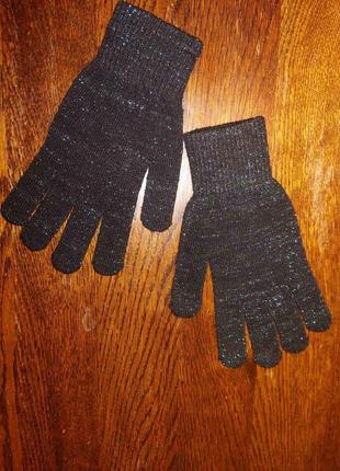 Перчатки рукавички жіночі з люрексом cropp
