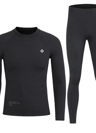 Термобілизна чоловіча xintown nyxt16xjct black xl флісовий комплект білизни з високою еластичністю