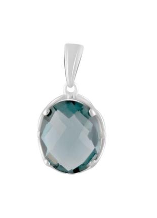 Серебряная подвеска с топазом лондон блю 3.917ct (2103509)