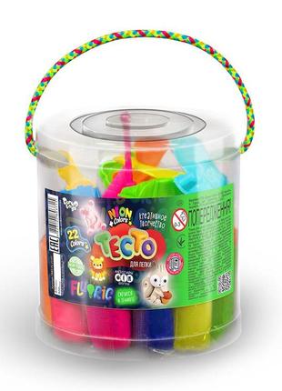 Набір для творчості danko toys тісто для ліплення fluoric 22 кольору (tdm-fl-22-01)
