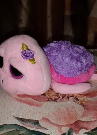 Ty beanie boos мягкая игрушка глазастик розовая черепашка rosie 15 см