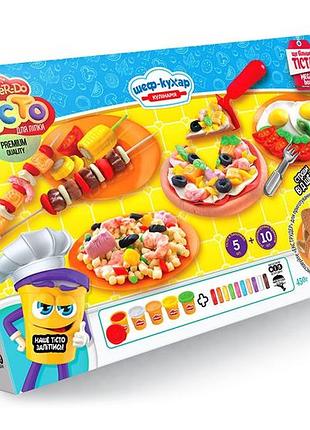 Тісто для ліплення danko toys "master do" шеф-кухар кулінарія (піца паста шашлик яєчня, ін.) (tdm-09-01u)