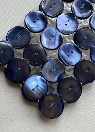 Пуговица гладкая перламутр 2 отв синая 24мм ракуш