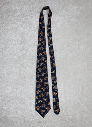 Екслюзивна шовкова італійська краватка beaufort tierack зі слонами в стилі hermes