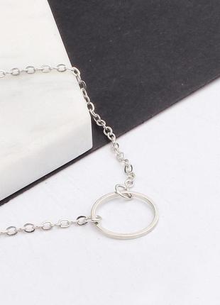 Ожерелье колье ka052 ланцюжок подвеска чокер карма цепочка кольцо незабываемый подарок цвет золото7 фото