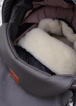 Конверт зимовий baby comfort подовжений у коляску/сані плащівка чорний4 фото