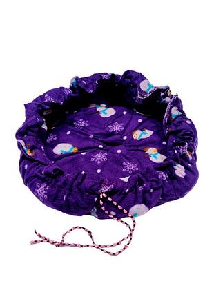 Лежак для тварин круглий "ніжність" діаметр 55см фіолетовий