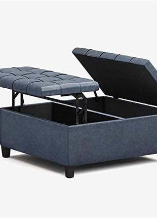 Банкетка с ящиком для хранения 100х100х44см. большая»пуфик,пуфики,пуф кожзам,пуф...