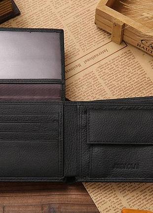 Мужской кошелек кошелек, натуральная кожа черный, коричневый | небольшой клатч портмоне мужское для мужчин коричневый4 фото