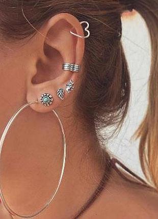 Набор, сет серьги и каффы "гайана"