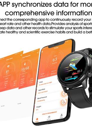Розумний смарт годинник smart watch lemfo lf26 чорний. з тонометром пульоксиметром android 4.4 ios 83 фото