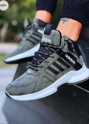 🍁❄️adidas thermo high olive black white❄️🍁термо кросівки чоловічі адідас, мужские кроссовки адидас термо