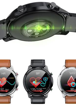 Розумний смарт годинник smart watch lemfo lf26 black brown. з тонометром пульоксиметром android 4.4 ios 86 фото