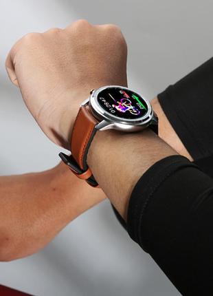 Умные смарт часы smart watch lemfo lf26 black brown. с тонометром пульоксиметром android 4.4 ios 89 фото