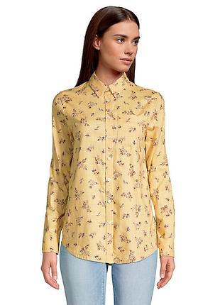 Жіноча сорочка бойфренд з довгим рукавом land's end бавовна