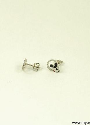 Сережки микки маус из серебра 925 пробы, магазин myuvelir 2