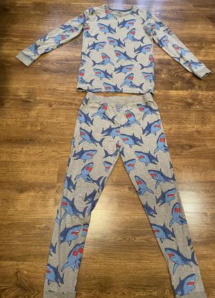 Домашній костюм піжама з акулами на хлопця підлітка1 фото