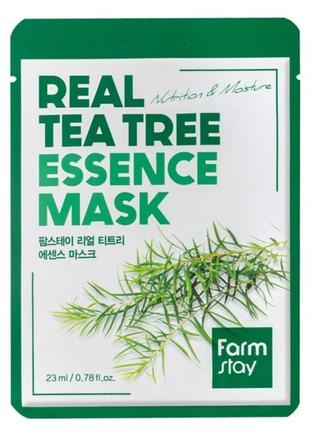 Тканевая маска с экстрактом чайного дерева farmstay real tea tree essence mask