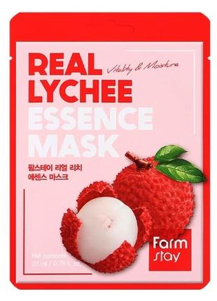 Тканевая маска с экстрактом личи farmstay real lychee essence mask1 фото