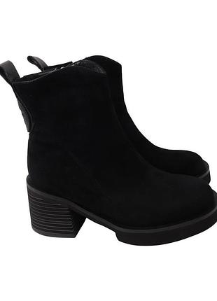 Ботильйони жіночі angelo vani чорні натуральна замша, 36