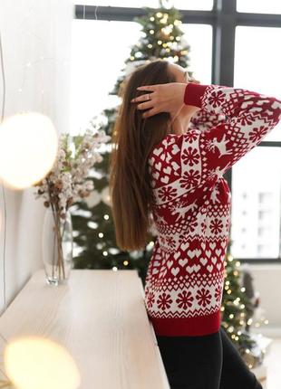 Новорічний светр, светр з оленями, вовняний светр, теплий светр7 фото