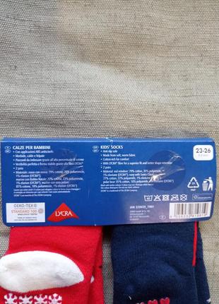 Дитячі шкарпетки махрові зі стопами lupilu розмір 23-26 на 2-4 роки для дівчаток3 фото