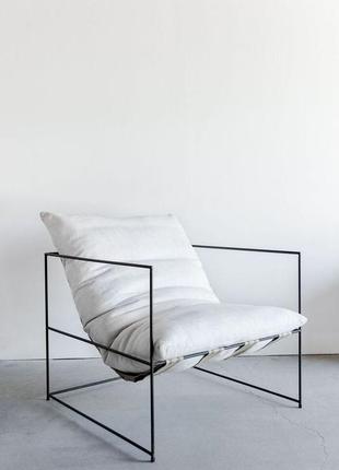 Крісло м'яке h&h delicate з металевим каркасом 79х74х69 см матовий білий