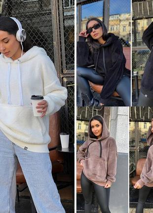 Теплый плюшевый худи тедди